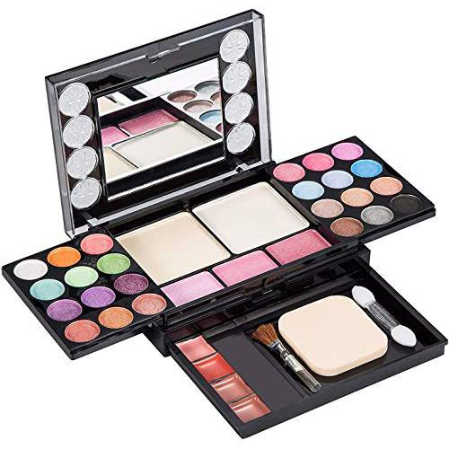 Eyeshadow Palette Makeup Palette 33 Bright Colors Matter and Shimmer Lip Gloss Blush Brushes Cosmetic Makeup Eyeshadow Highly Pigmented Palette