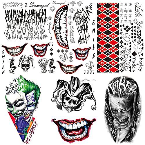 6 Large Sheets Halloween Temporary Tattoos, 2 Different Styles Halloween Tattoos Stickers - Perfect for Halloween, Parties, Cosplay and Costumes
