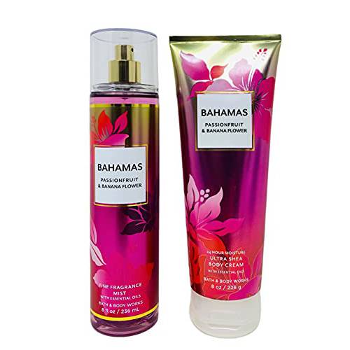 Bath & Body Works BAHAMAS Passionfruit & Banana Flower Duo Gift Set - Fine Fragrance Mist - Ultra Shea Body Cream