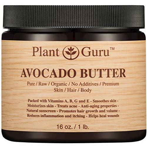 Avocado Body Butter 16 oz. 100% Pure Raw Fresh Natural Cold Pressed. Skin, Hair, Nail Moisturizer, DIY Creams, Balms, Lotions, Soaps.