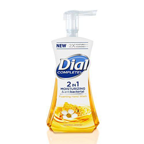 Dial Complete 2 in 1 Moisturizing & Antibacterial Foaming Hand Wash, Manuka Honey, 7.5 Ounce , 8 Count (Pack of 1)