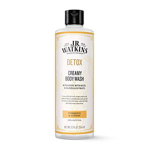 J.R. Watkins Detox Creamy Moisturizing Body Wash with Detoxifying Natural Extracts, Natural Turmeric & Citron, 12 oz