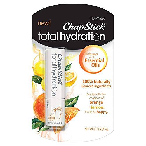 Chapstick Total Hydration Essential Oils Lip Balm - Happy - 0.12oz (Pack of 4)