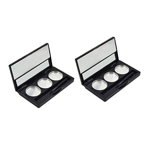 Lurrose Empty Magnetic Eyeshadow Palette 3 Colors Empty Eyeshadow Case Box Empty Magnetic Cosmetics Makeup Powder Sample Container 2Pcs 26mm