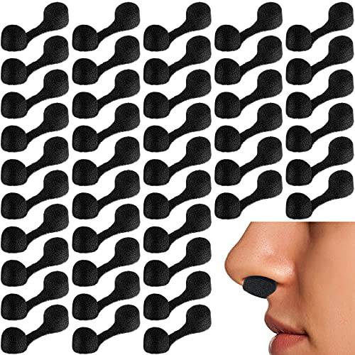Tondiamo 100 Pieces Nose Plug Filter Disposable Nose Dust Filters Nostril Filters Spray Nose Filter Sponge Nose Plugs for Women Men Sunless Spray Tanning Outdoor Dust Construction Areas (Black)