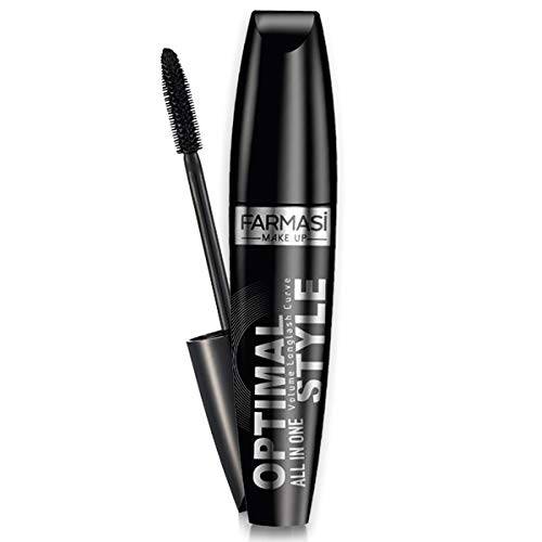 FARMASi Optimal Style Mascara, Volume Longlash Curve, Adds Curl, Volume, and Length to Eyelashes with Silicone Brush for Defined, Lengthening and Lifting Eye Makeup, Black, 0.27 fl. oz. / 8 ml