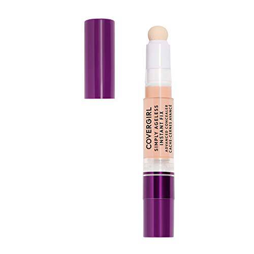 COVERGIRL Simply Ageless Instant Fix Advanced Concealer, Hydrating, Nude, 0.1 Oz, Concealer Makeup, Full Coverage Concealer, Under Eye Concealer, Concealer for Dark Circles, Blends Easily