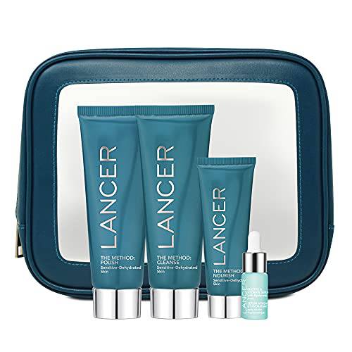 Lancer Skincare The Method Intro Kit, 3-Step Facial Exfoliator, Cleanser, & Moisturizer Kit, Reveals Healthy-Looking Glowing Skin