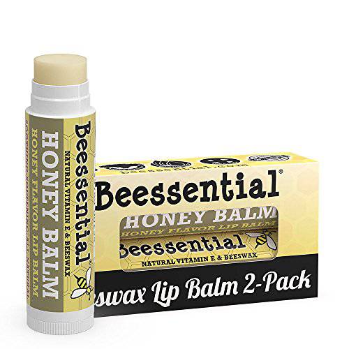 Beesential Honey Balm All-Natural Beeswax Lip Balm-2 Pack