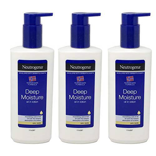 Neutrogena Deep Moisture Oil in Lotion Nourishes Dry Skin, Norwegian Formula, 8.45 Ounce (Pack of 3)