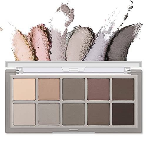 Erinde 10 Colors Eyeshadow Palette, Matte Shimmer Glitter Eye Shadow Palette Makeup, Ultra-Blendable, High Pigmented, Naturing-Looking, Neutral Nude Eyeshadow Palette with Professional Brush 04