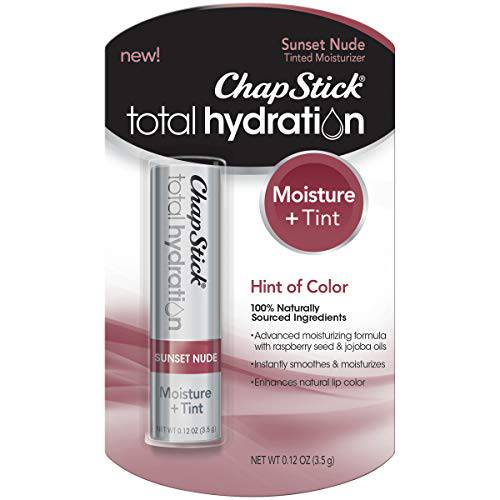 ChapStick Total Hydration Moisture + Tint Sunset Nude Tinted Lip Balm Tube, Tinted Moisturizer - 0.12 Oz