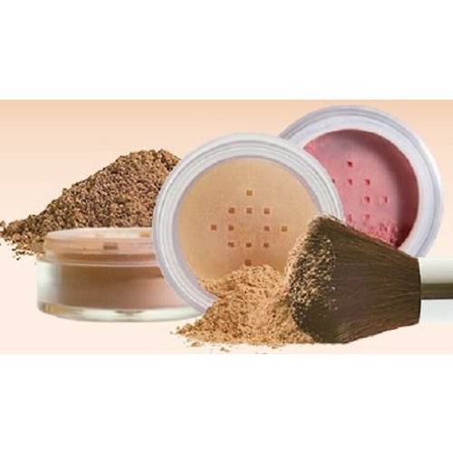 4pc (FAIR 2) KIT w/KABUKI BRUSH Mineral Makeup Matte Loose Powder Foundation Concealer Blush Long Lasting Bare Face Cosmetics