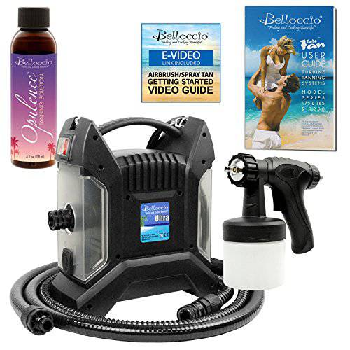 Belloccio Ultra Pro T85-QC High Performance Sunless Turbine Spray Tanning System Free 4 oz. Opulence Tanning Solution & Free User Guide Video Link