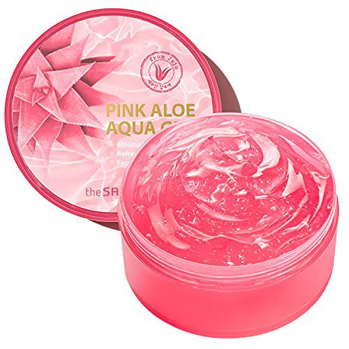 THESAEM Pink Aloe Vera Gel for Face and Body, Natural Moisturizing and Soothing Gel 300ml - 94% Pink Aloe Aqua Gel, Sunburn Relief, Soothe and Hydrate Moisturizer