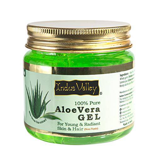 INDUS VALLEY Non-Toxic Aloe Vera Gel for Acne, Scars, Glowing & Radiant Skin Treatment (Jumbo Pack 400ml)
