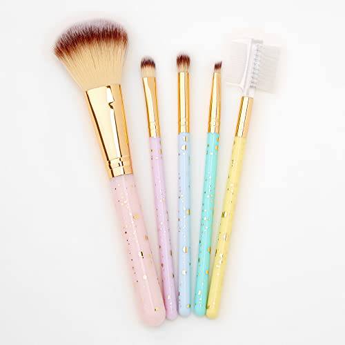 Claire’s Gold Sparkle Pastel Makeup Brushes - 5 Pack