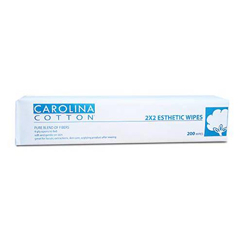 CAROLINA COTTON 2 x 2 Esthetic Wipes, 4-ply blend of soft fibers, 200 count