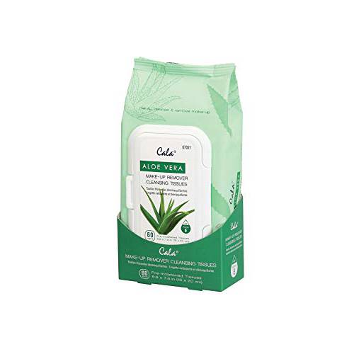 Cala Aloe vera make-up remover cleansing tissues 60 count, 60 Count