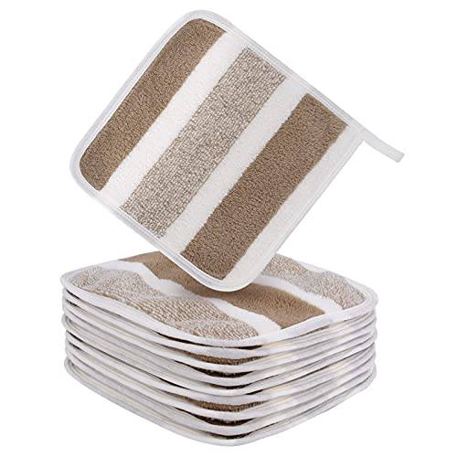 KinHwa Reusable Makeup Remover Cloths Soft Microfiber Face Cleansing Cloth Magically Remove Cosmetics Only with Water 10 Pack Brown …