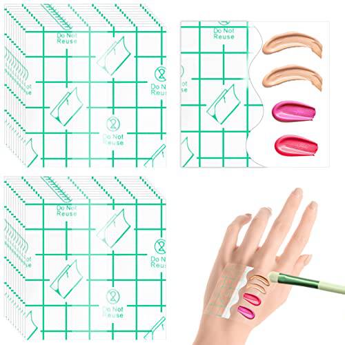 200 Pieces Makeup Hand Palette Adhesive Foundation Palette Disposable Foundation Mixing Tray Single Use Professional Make up Tools Clear Cosmetic Mix Palette for Every Makeup Artist