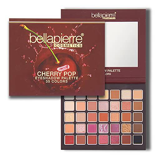 bellapierre Cherry Pop Eyeshadow Palette | 35 Shades in Matte, Satin, Shimmer, & Glitter Finishes | Non-Toxic & Paraben Free | Vegan & Cruelty Free