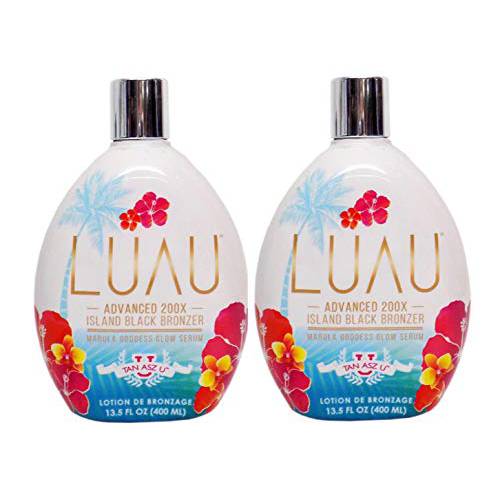 Tan Asz U Luau Island Black Bronzer, 13.5 Ounce tanning bed lotion (2 X BOTTLES)