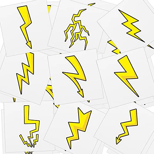 144 Pieces Lighting Bolt Tattoos Lightning Bolt Stickers Lightning Bolt Hand Temporary Tattoos Accessories Apparel Accessories for Birthday Party Favor Decorations,9 Styles