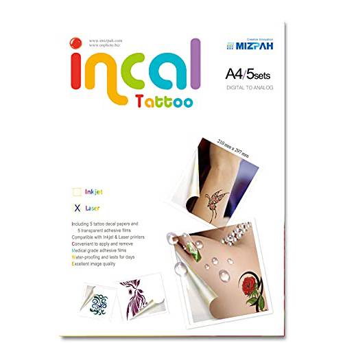 [Incal Tattoo] Laser Printable Waterproof Temporary Tattoo, Hobby & DIY Personalized Tattoo on your body (Laser Type)