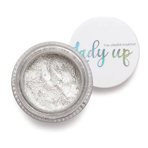 Lady Up Body Glitter, Holographic Glitter Gel for Body, Face, Eye, Hair, Nail Glitter, Christmas and Party Makeup (Silver Moon)
