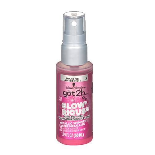 got2b GLOW’RIOUS Metallic Shimmer Hair Glitter & Body Glitter Duel Spray 1.69oz (Pink)
