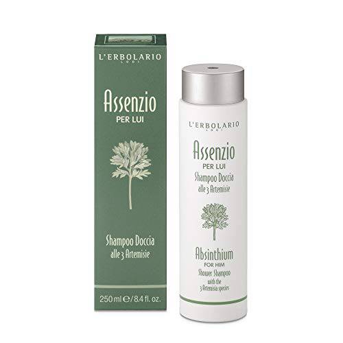 L’Erbolario Absinthium Shower Shampoo - For The Busy Modern Man - Leaves Hair Soft And Silky - Natural Origin Ingredients - No Parabens, Silcones Or Sulfate Surfactants - 8.4 Oz