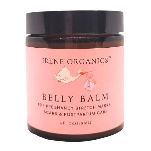 Organic Belly Butter by Irene Organics - Anti Stretch Mark Belly Balm For Pregnancy and Postpartum 4oz