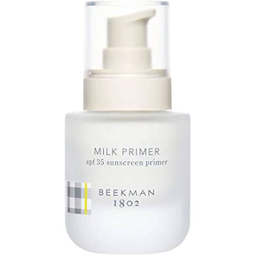 B M Beekman 1802 Milk Primer 1.0 Oz Makeup With SPF 35 Broad Spectrum Sun Protection Formulated Natural Mineral Zinc Oxide 2-In-1 Sunscreen And Perfecter, Coral, 1 Ounce (Pack of 1)