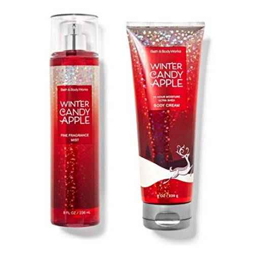 Bath and Body Works - Winter Candy Apple - Gift Set - Fine Fragrance Mist & Body Cream - 2020