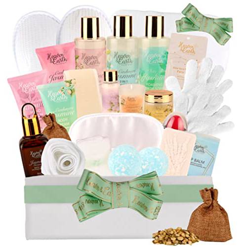 Deluxe Bath and Body Gift Basket For Women & Men – Caramel Vanilla Bath Products Basket. Infused with Coconut & Honey Essential Oils. Spa Gift Set for Couples. Ideal Holiday Gift