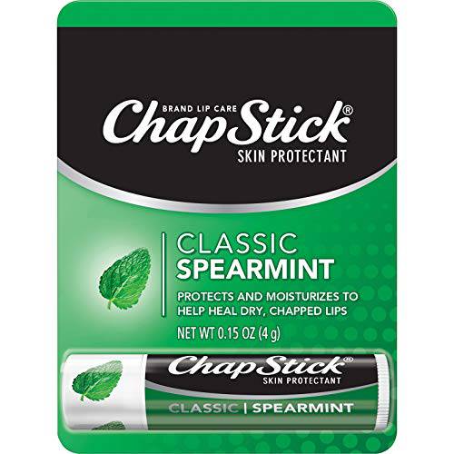 ChapStick Classic Spearmint Lip Balm Tubes, Spearmint ChapStick for Lip Care, Father’s Day Gift - 0.15 Oz x 12