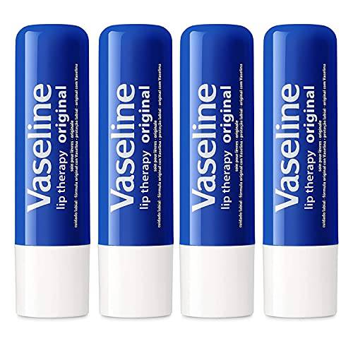 Vaseline Lip Therapy Stick | Original Petroleum Jelly Vaseline Lip Balm for Soft Lips | 4.8g each (4 Pack)