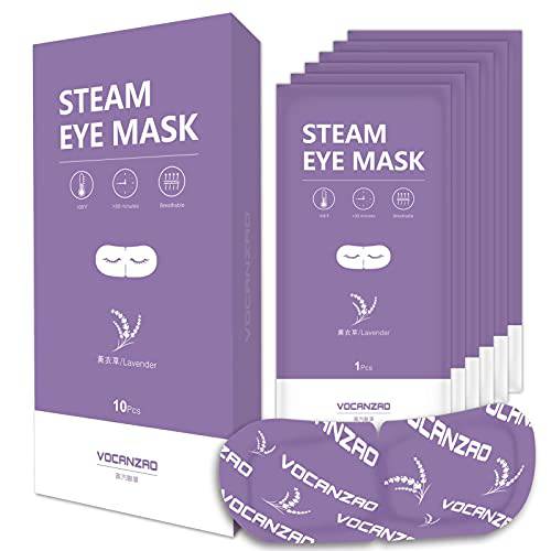 Vocanzao Steam Eye Mask for Dry Eye, Warming Eye Mask Self Heating Eye Mask for Dark Circles and Puffiness, Eye Steam Mask Relief Eye Fatigue Soothing Headache Disposable 10 Packs(Rose)