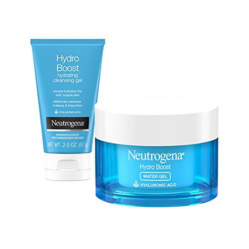 Neutrogena Hydro Boost Water Gel Daily Facial Moisturizer with Hyaluronic Acid, 1.7 fl. oz, & Neutrogena Hydro Boost Hydrating Facial Cleansing Gel with Hyaluronic Acid