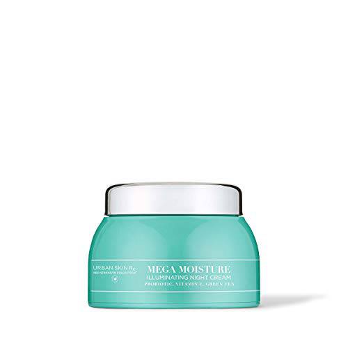 Urban Skin Rx® Mega Moisture Illuminating Nighttime Face Cream | Combats Signs of Aging, Helps Prevent Dry Skin and Locks In Moisture, Formulated with Vitamin E, Green Tea, & Shea Butter | 1.7 Oz