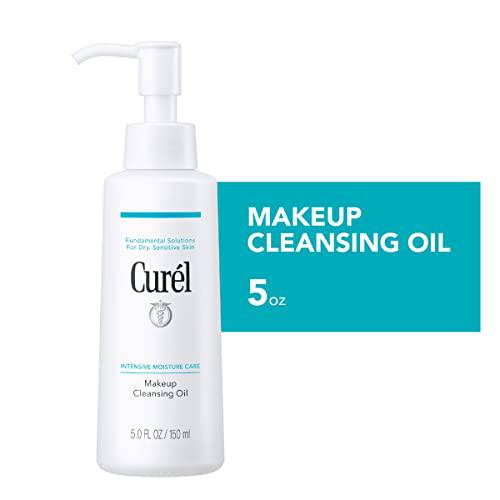 Curel Japanese Skin Care Makeup Cleansing Oil for Face, Oil-Based Makeup Remover for Dry, Sensitive Skin, 5 Ounce, Fragrance Free Facial Cleansing Oil