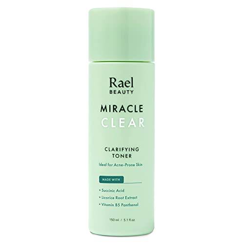 Rael Miracle Clear Clarifying Toner - Daily Toner with Succinic Acid, Vitamin B5, Paraben Free, Vegan (5.1 oz)