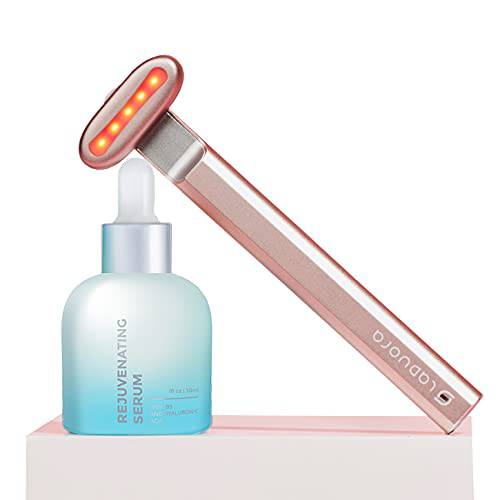 Laduora 5-in-1 Dual Color Facial Wand Single Kit for Face and Neck | Microcurrent Facial Device for Anti-Aging | Advanced Skincare Tool to Lift and Firm Skin. (Pink)