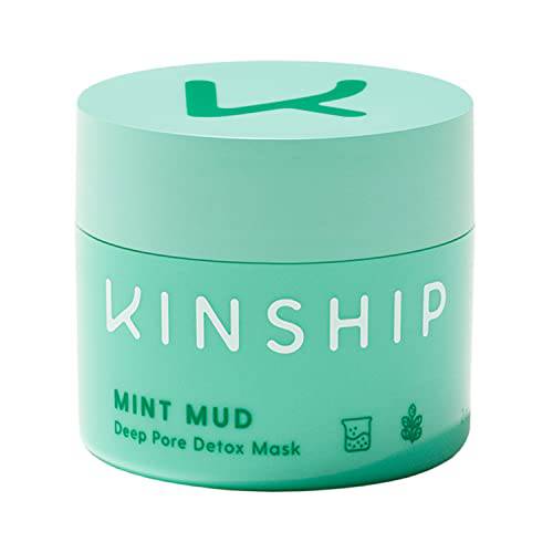 Kinship Mint Mud Deep Pore Detox Mask - Bentonite and Kaolin Clay Mask with Lactic Acid - Balances Oil, Unclogs Pores and Improves the Appearance of Blemishes (2 oz)