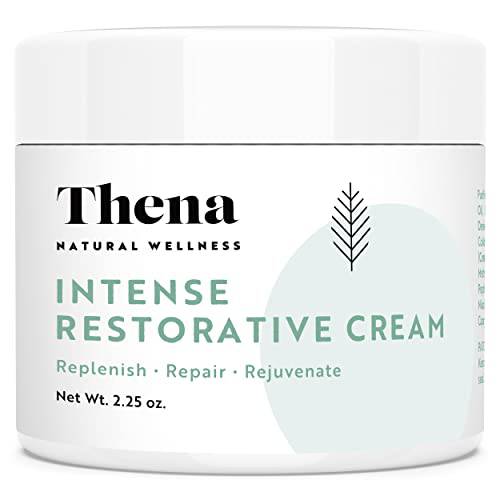 Fragrance Free THENA Intense Restorative Hydrating Face Cream Facial Moisturizer Repairs Maintains Protects Strengthens Skin Barrier Natural Organic Skincare Colloidal Oatmeal Ceramide