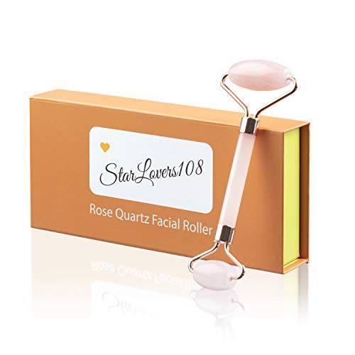 Rose Quartz Face Roller Skin Care – Pink Jade Roller for Face – Crystal Roller Massager to Cherish the Skin – Stone Face Roller for Relaxing Facial Massage