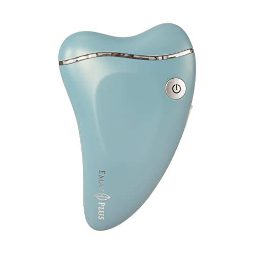 Emay Plus Facial All in One Skin Massager, Gua Sha Cold/Warm Firming V-line Wrinkle Reduce Lifting (HazeBlue)