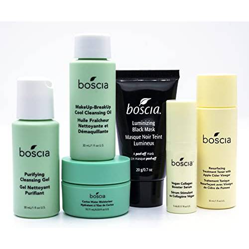 boscia Glow on the Go Kit. Vegan, Cruelty-Free, Natural and Clean Skincare for Sensitive Dry, Oily, Normal or Combination Skin Types (Travel Sizes)