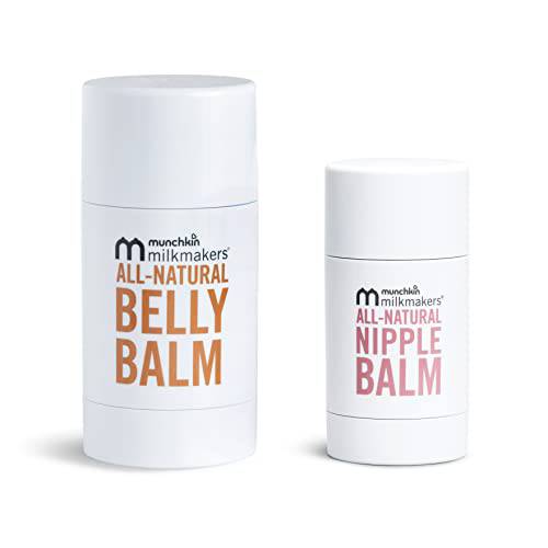 Munchkin Milkmakers Twist-Stick Nipple Balm and Belly Balm, All-Natural and Cruelty-Free
